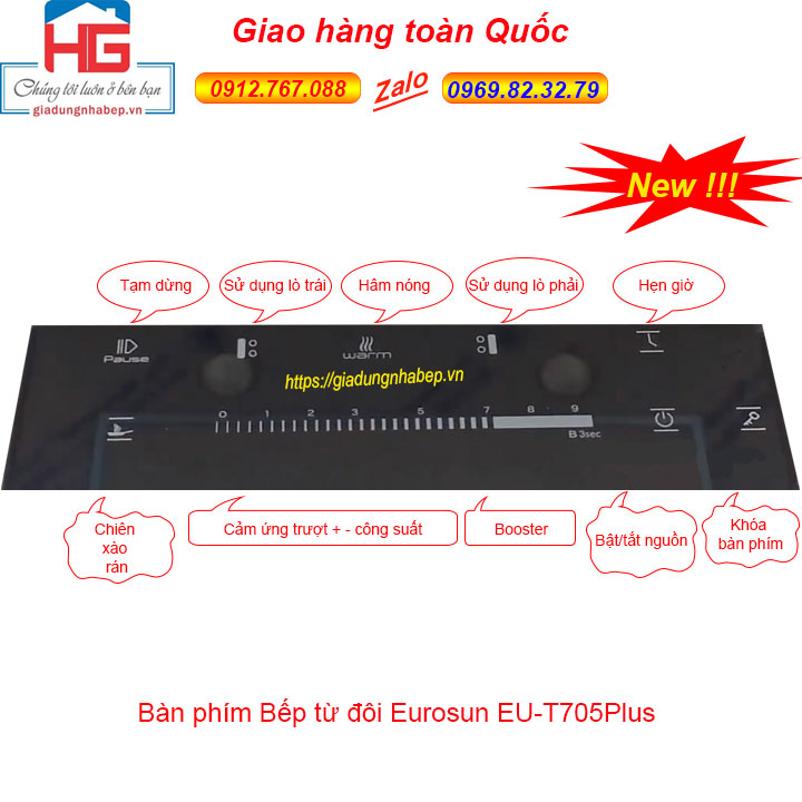 Bàn phím Bếp từ Eurosun EU-T705Plus, Bếp từ Eurosun EU-T705-Plus bán tại Hà Nội