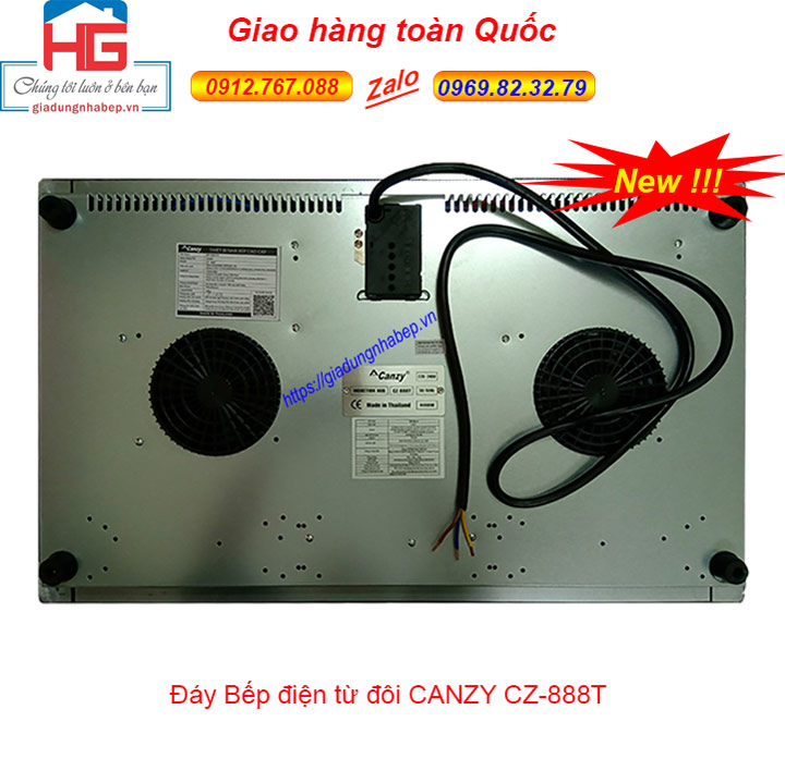 Đáy Bếp từ âm đôi Canzy CZ-888T, Bếp điện từ này tốt bán tại Hà Nội