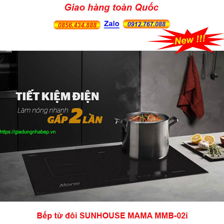 Bếp điện từ đôi Sunhouse Mama MMB-02i, bếp điện từ đôi Sunhouse Mama MMB-02i giá rẻ nhất