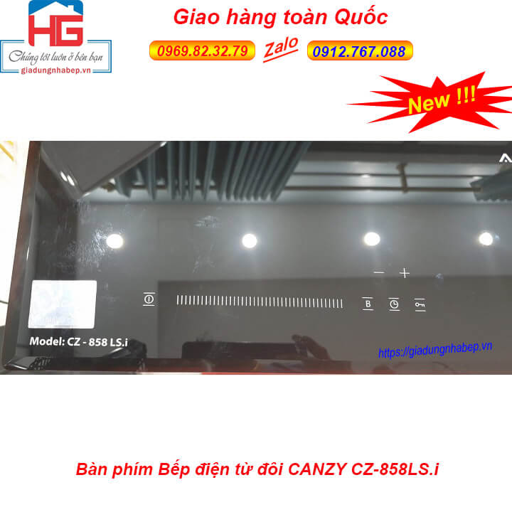 Bếp đôi điện từ Canzy 858-LS.i, bếp đôi điện từ Canzy 858LSi giá rẻ tại Hà Nội