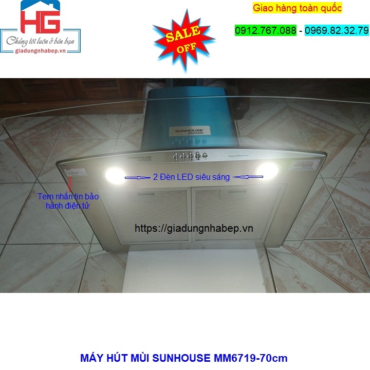 Hình ảnh Máy hút mùi Sunhouse mm6719, máy hút mùi bếp mm6719 ở Hà Nội